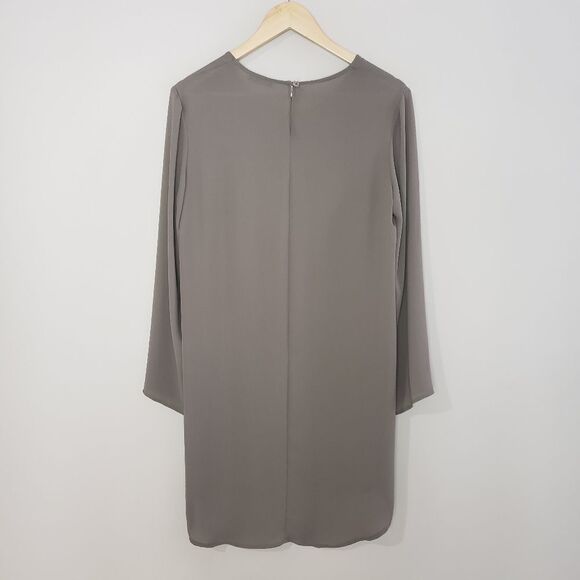 🦋3/$25 Banana Blue Xsmall Grey Long Sleeve Sheer Dress Tunic - Picture 5 of 11